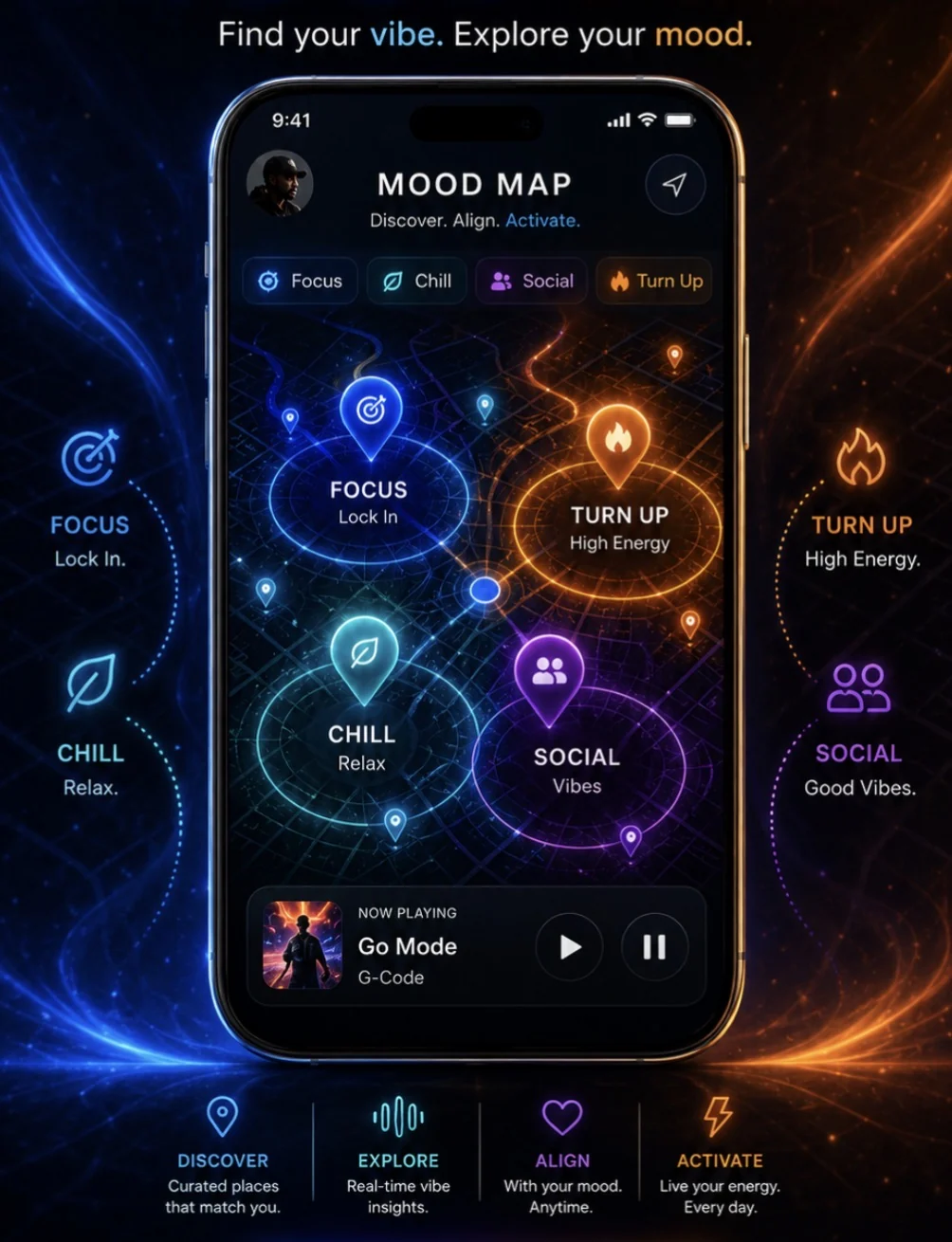 Mood Map preview for discovering places and experiences