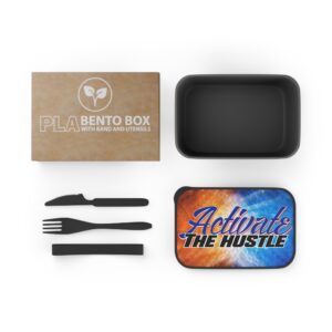 Motivational Bento Box - Activate The Hustle with Utensils